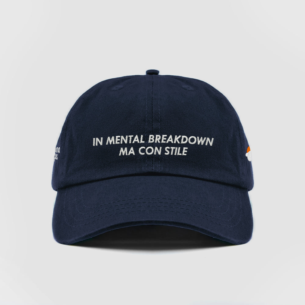Cappellino in cotone "In mental breakdown, ma con stile"