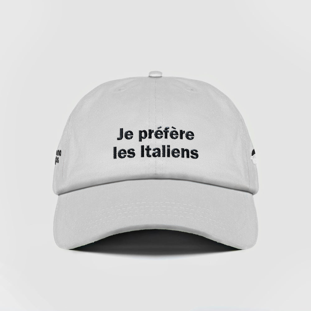 Cappellino in cotone "Je Préfère Les Italiens"