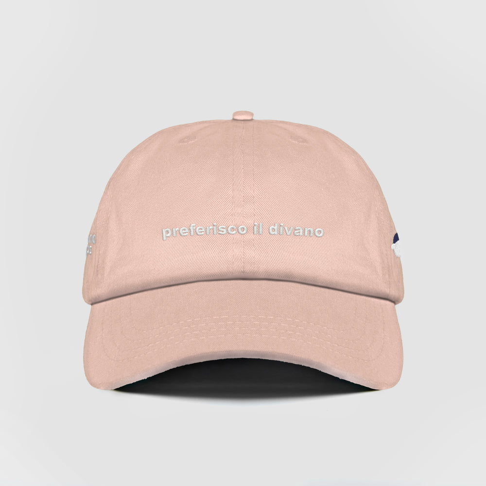 Cappellino in cotone "preferisco il divano"