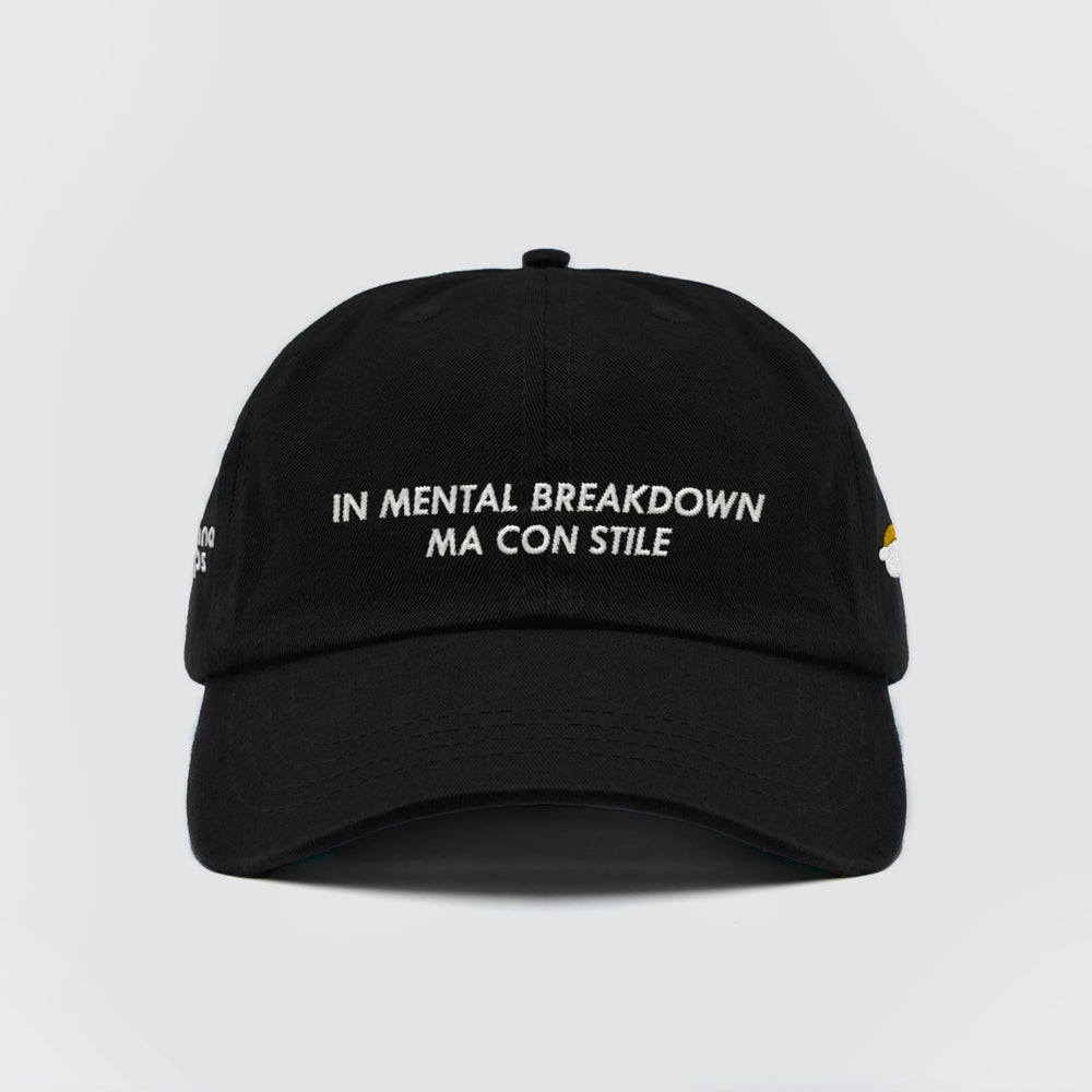 Cappellino in cotone "In mental breakdown, ma con stile"