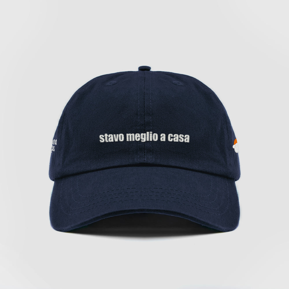 Cappellino in cotone ''Stavo meglio a casa''