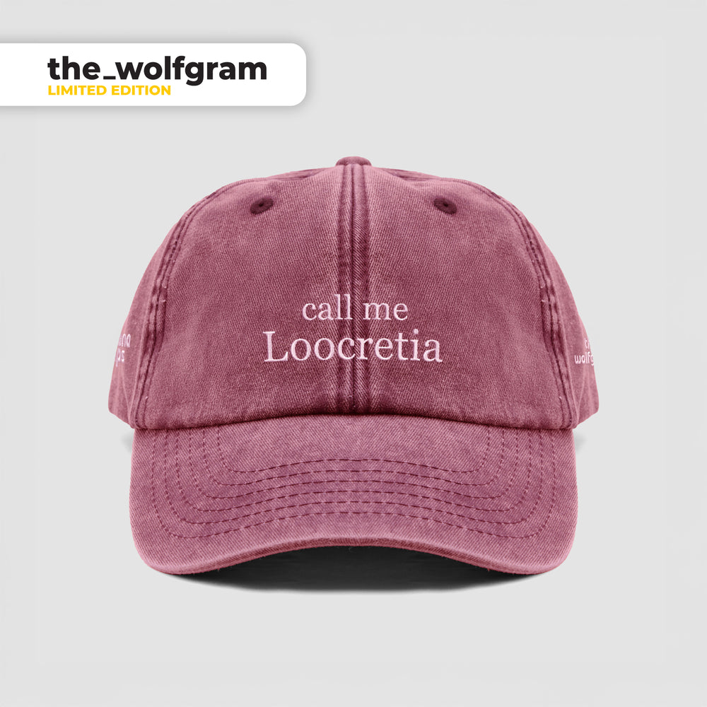 Cappellino vintage "call me Loocretia"