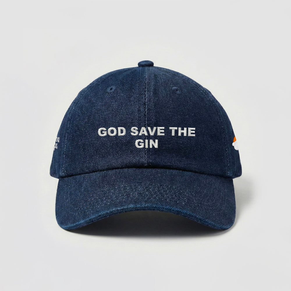 Cappellino in denim "God save the Gin"
