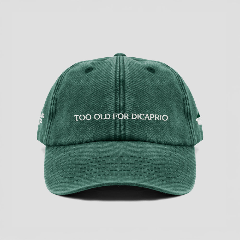 Cappellino vintage "TOO OLD FOR DICAPRIO"
