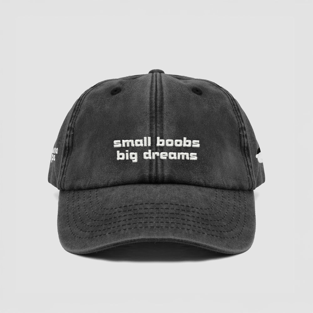 Cappellino vintage ''Small boobs big dreams''