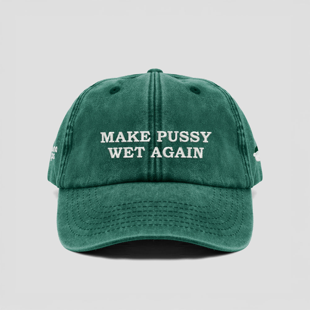 Cappellino vintage in cotone "Make Pussy Wet Again"