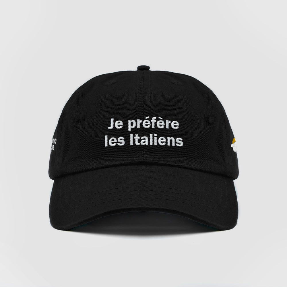 Cappellino in cotone "Je Préfère Les Italiens"