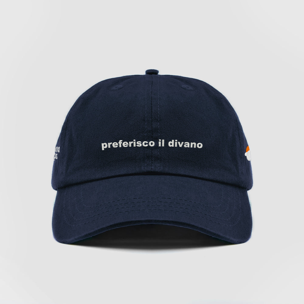 Cappellino in cotone "preferisco il divano"