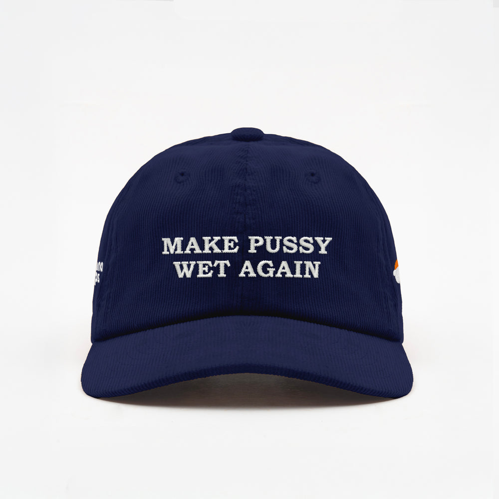 Cappellino in velluto a coste "Make Pussy Wet Again"