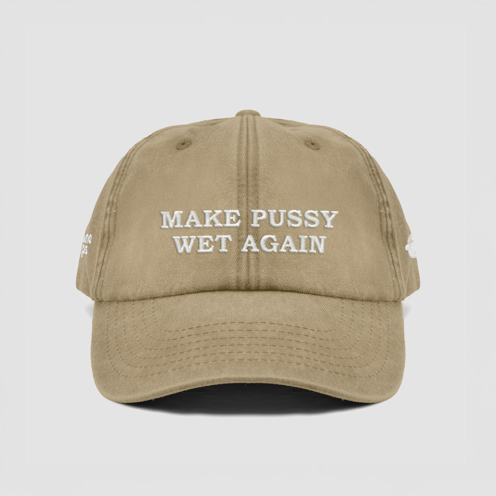 Cappellino vintage in cotone "Make Pussy Wet Again"