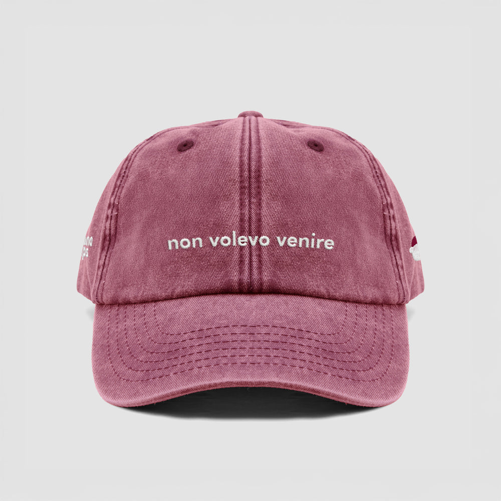 Cappellino vintage in cotone "non volevo venire"
