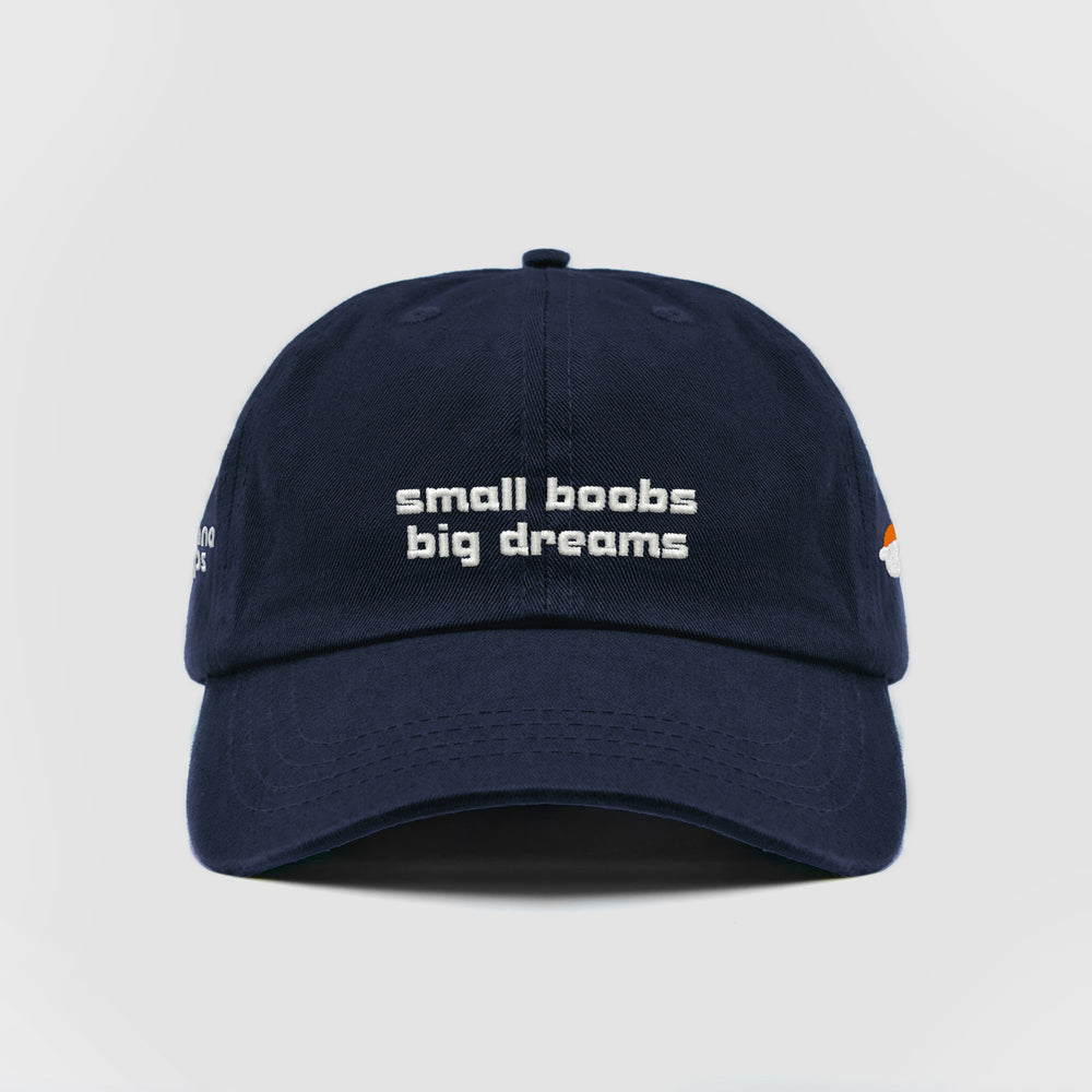 Cappellino in cotone ''Small boobs big dreams''