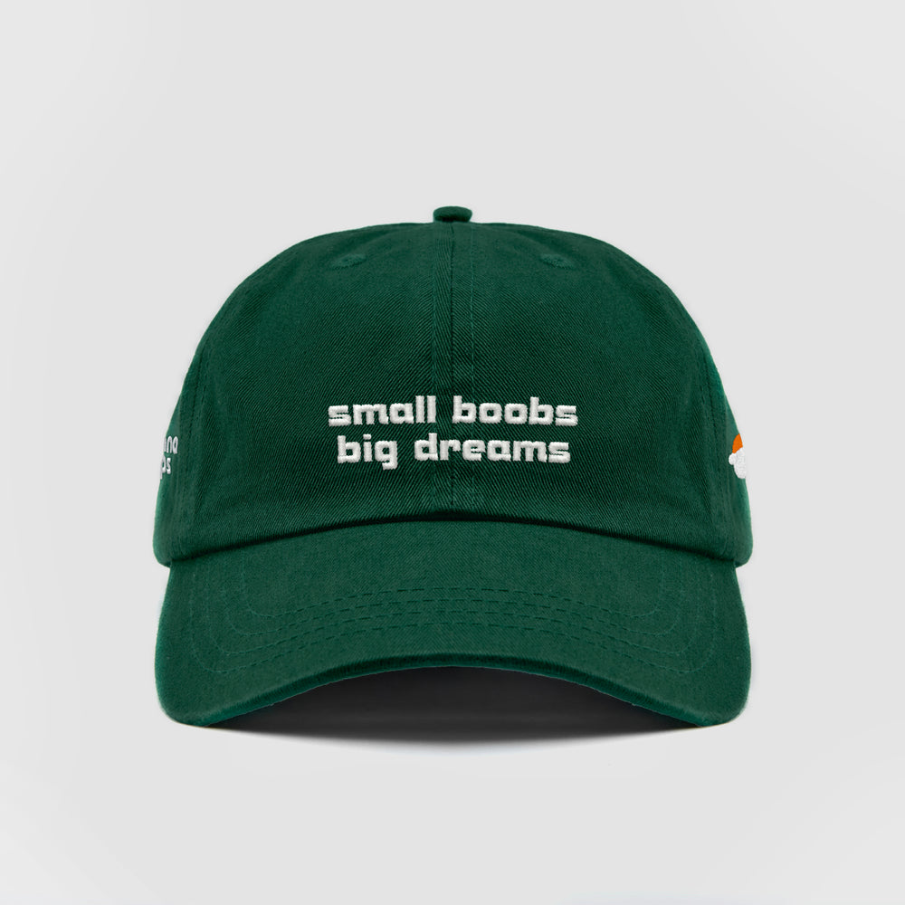 Cappellino in cotone ''Small boobs big dreams''