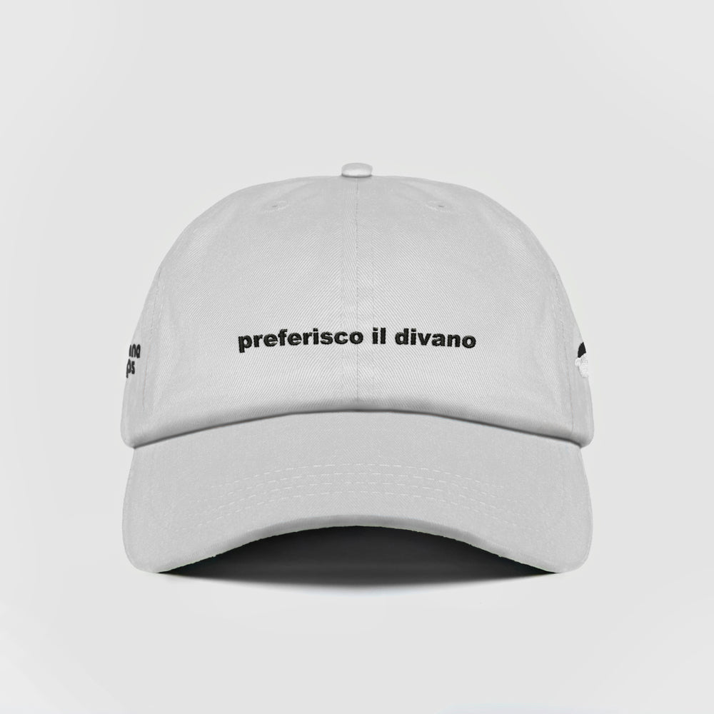 Cappellino in cotone "preferisco il divano"