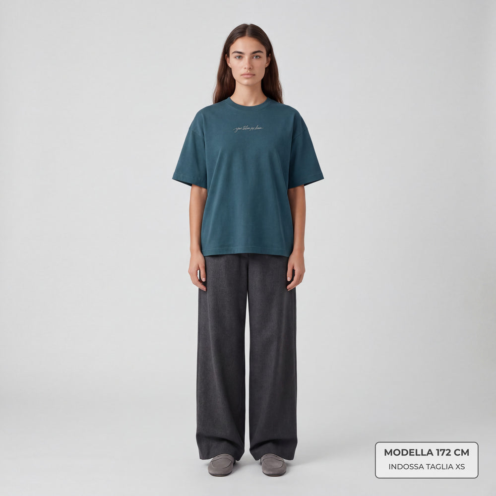 T-shirt your italian sex dream Petrolio - indossata modella