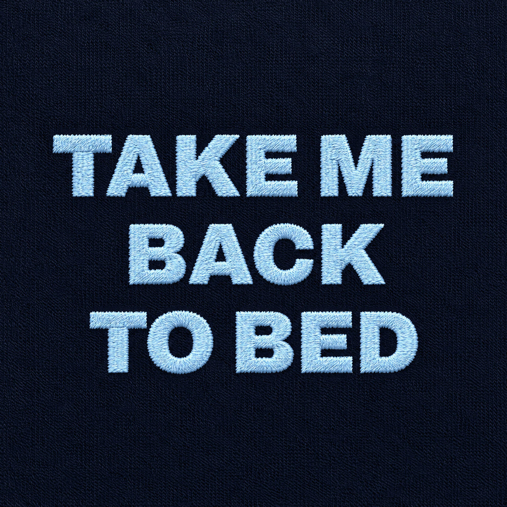 T-shirt Take me back to bed Blu - zoom ricamo