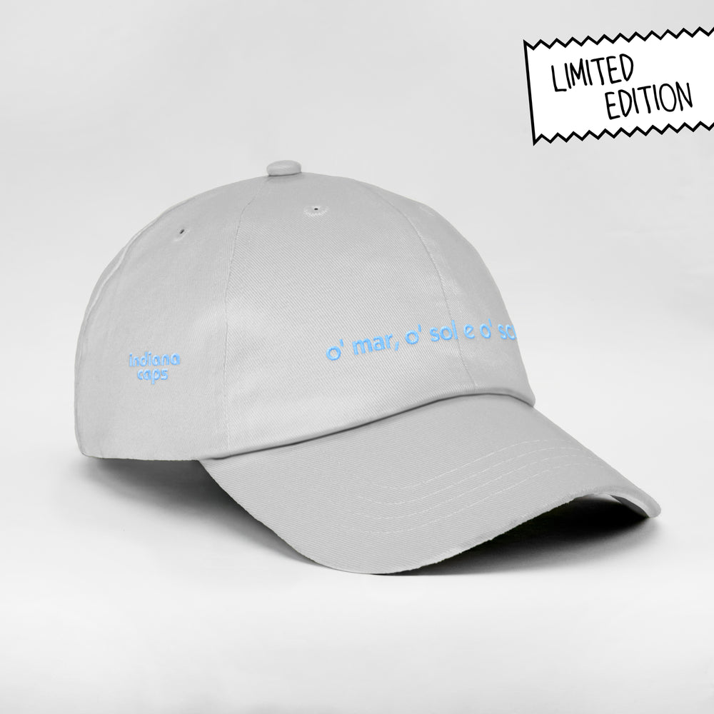 Cappellino in cotone "o' mar, o' sol e o' scudett"