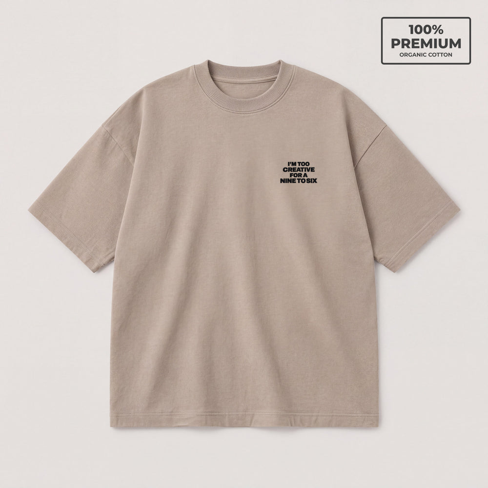 T-shirt Creative Beige - flat lay fronte