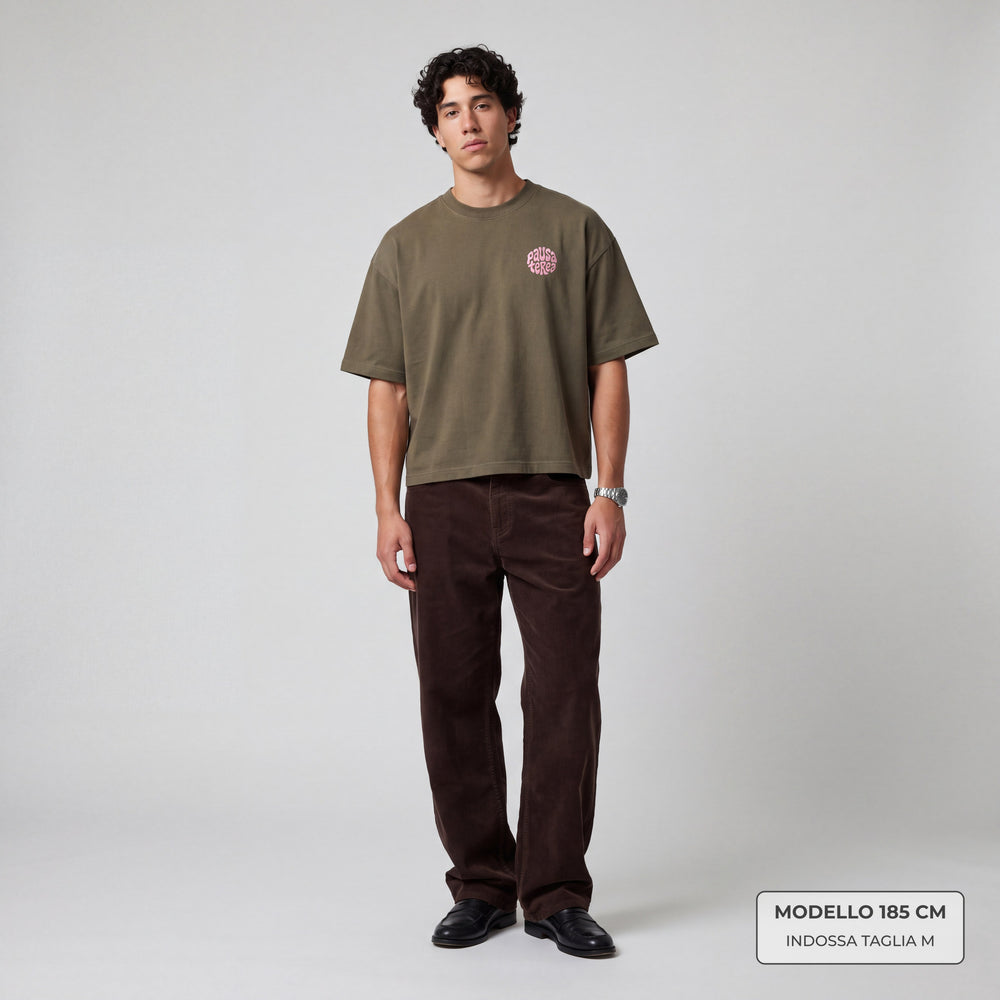 T-Shirt Oversize Pausa Terea Verde terra - modello