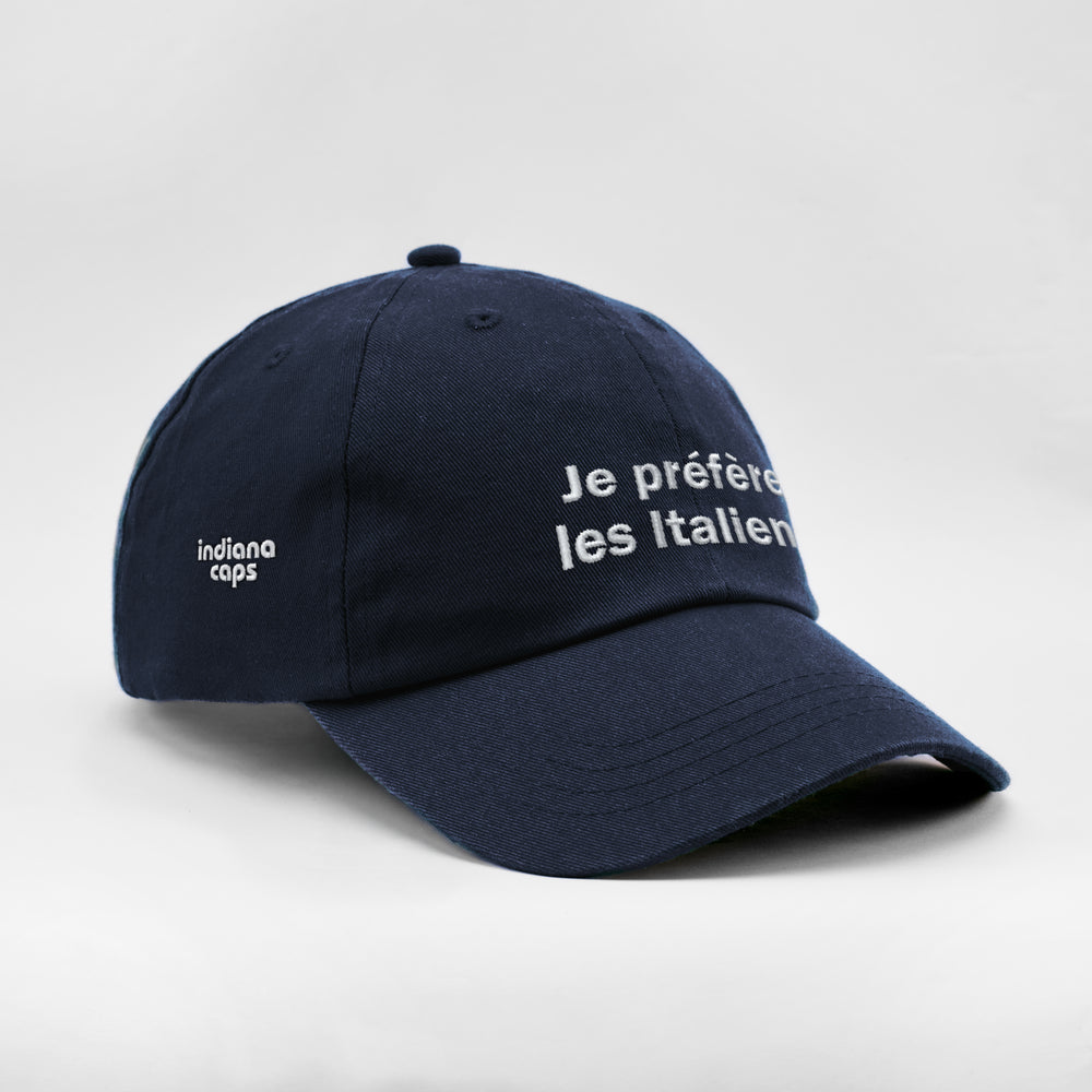 Cappellino in cotone "Je Préfère Les Italiens"
