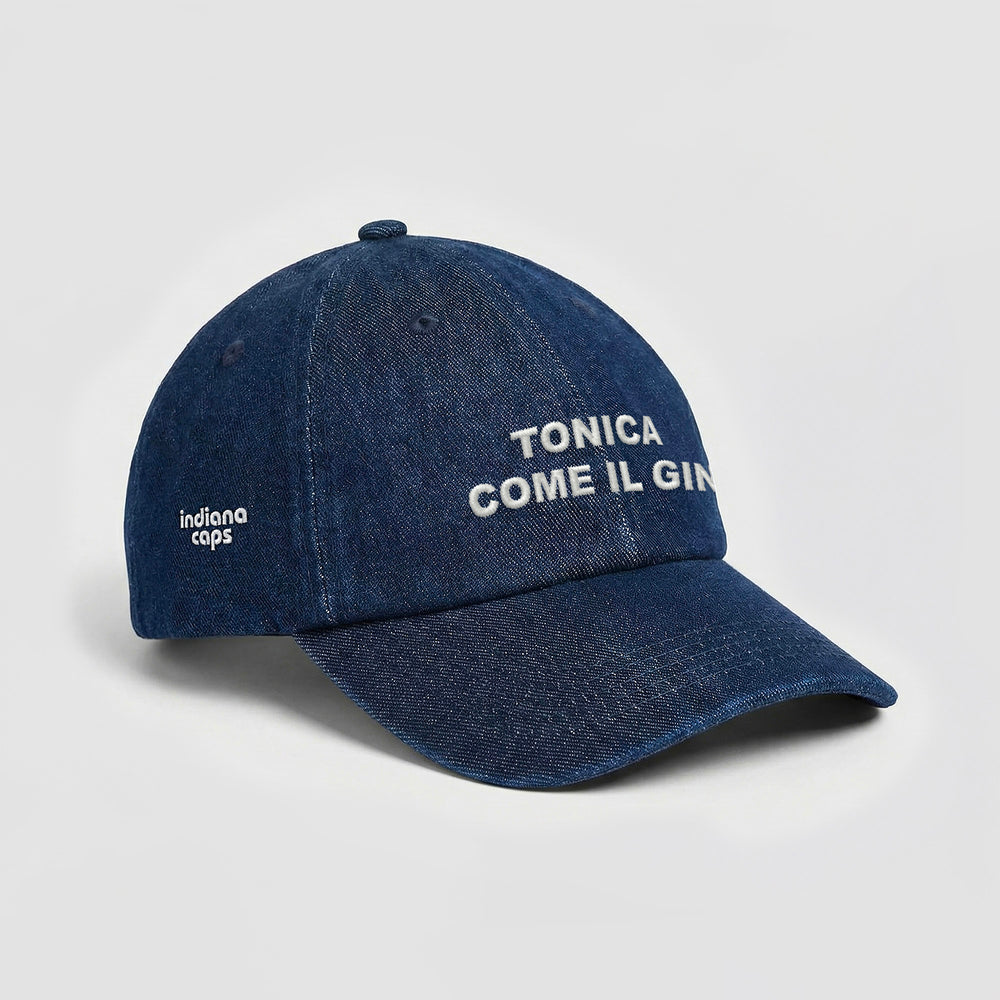 Cappellino in denim "Tonica come il Gin"