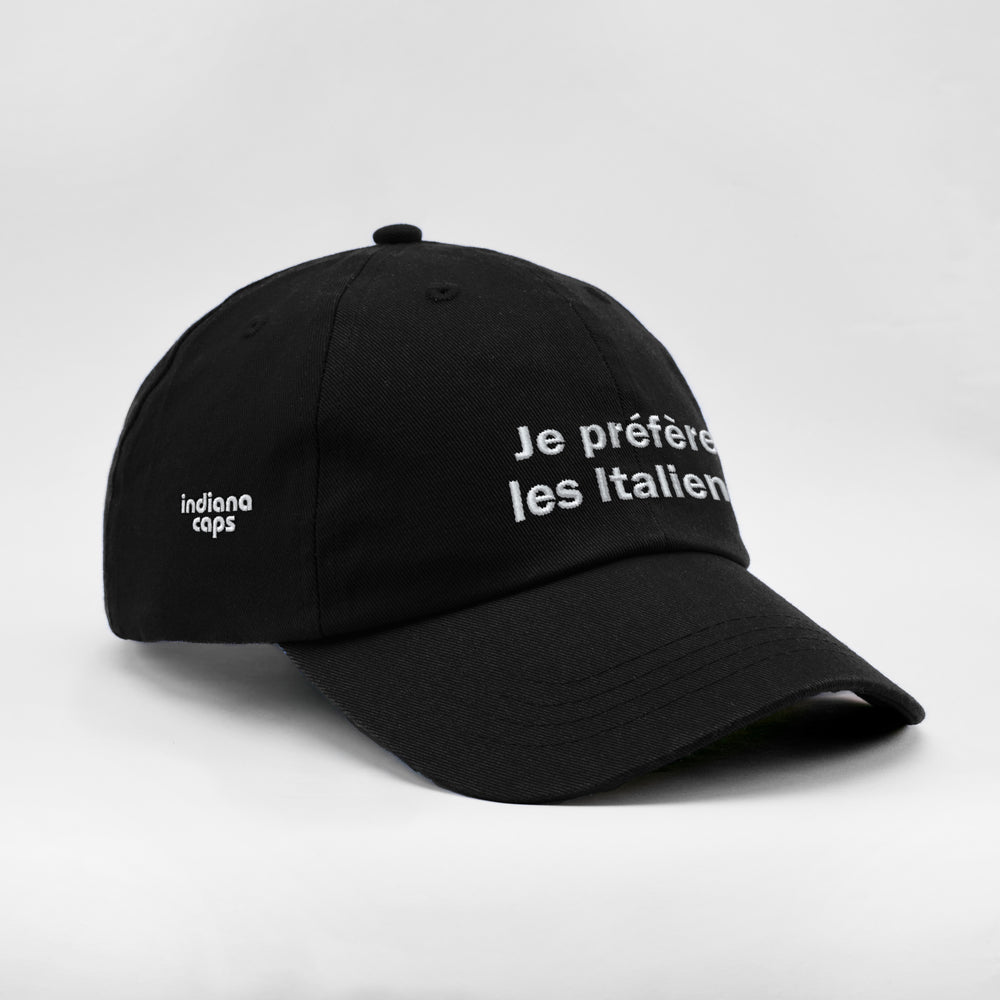 Cappellino in cotone "Je Préfère Les Italiens"