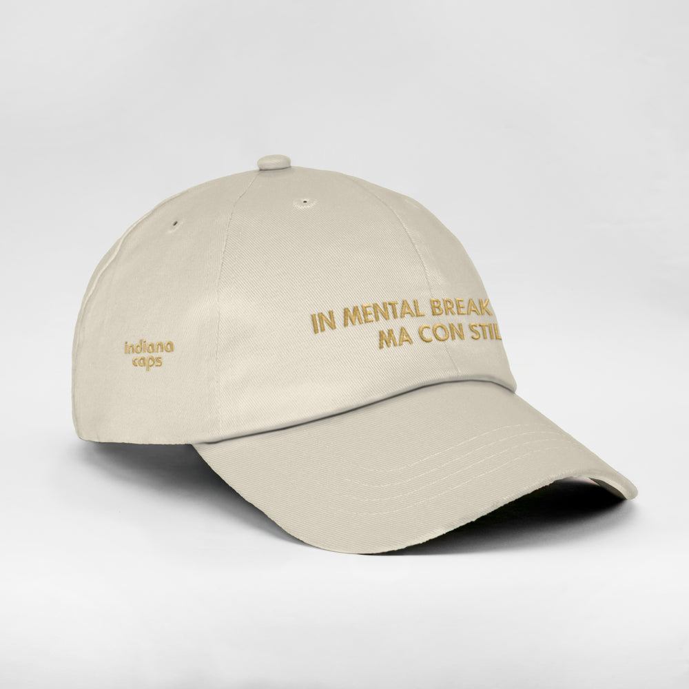 Cappellino in cotone "In mental breakdown, ma con stile"