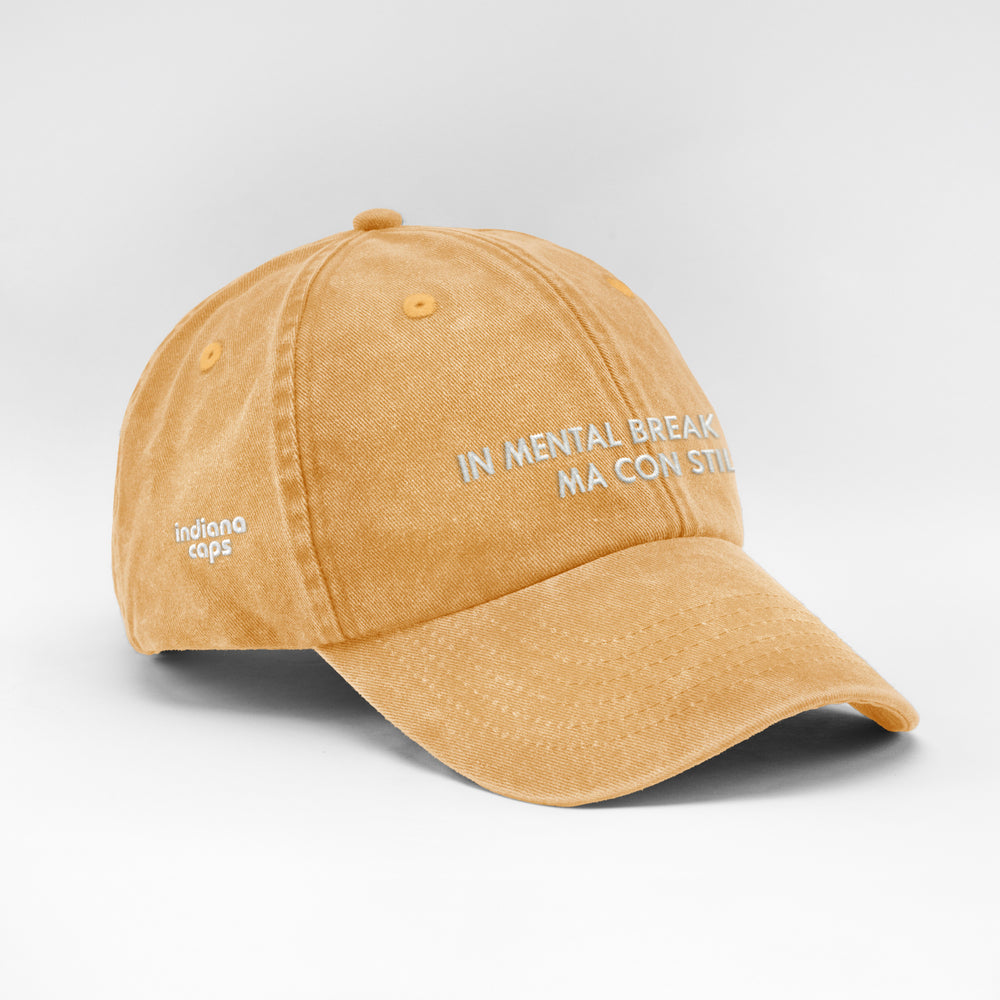 Cappellino vintage in cotone "In mental breakdown, ma con stile"