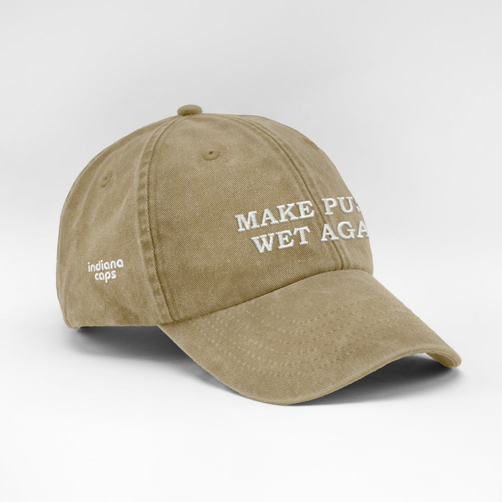 Cappellino vintage in cotone "Make Pussy Wet Again"