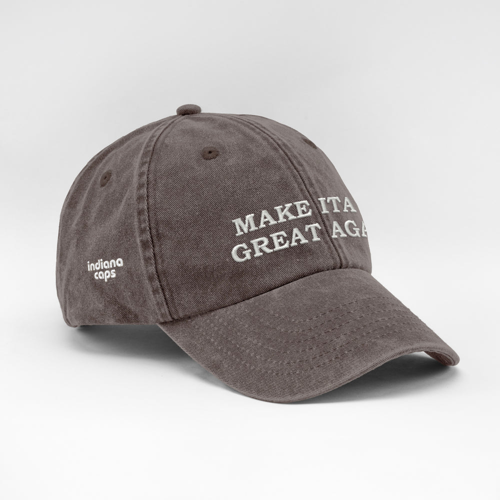 Cappellino vintage in cotone "Make Italy great again"