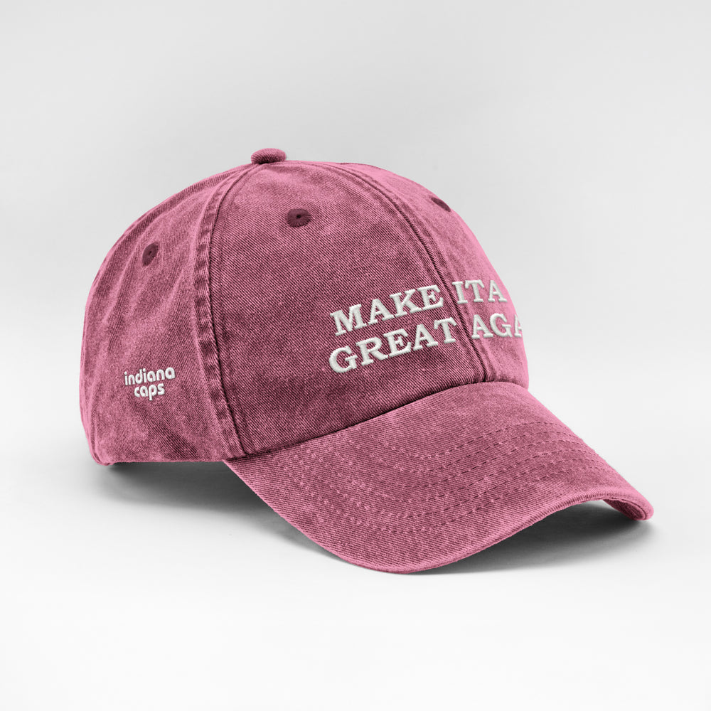 Cappellino vintage in cotone "Make Italy great again"