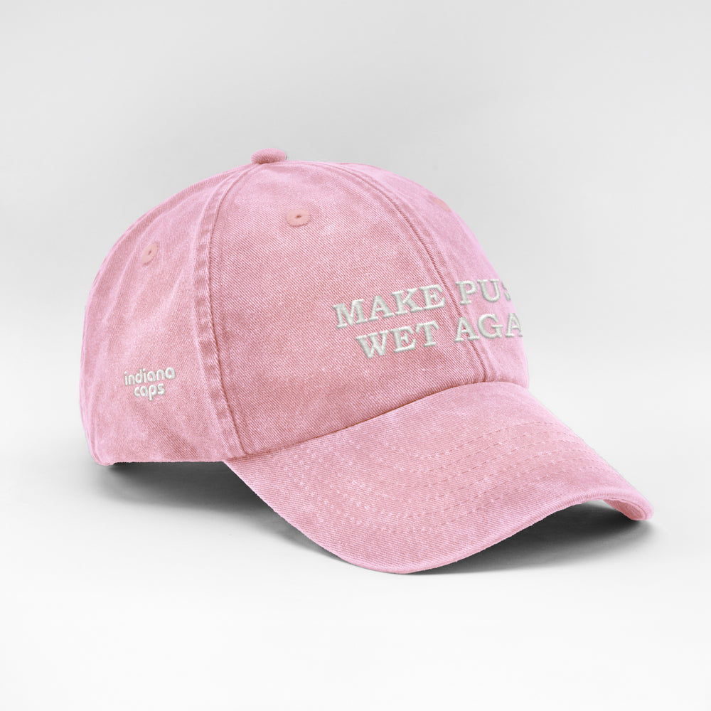 Cappellino vintage in cotone "Make Pussy Wet Again"