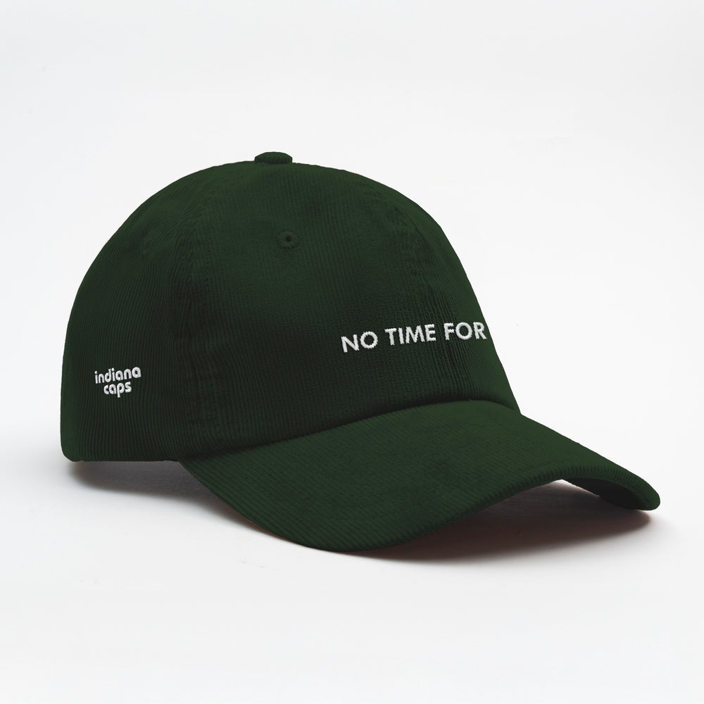 Cappellino in velluto a coste "No time for love"