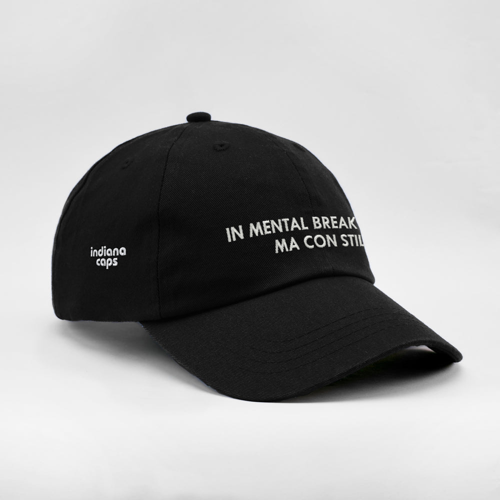 Cappellino in cotone "In mental breakdown, ma con stile"
