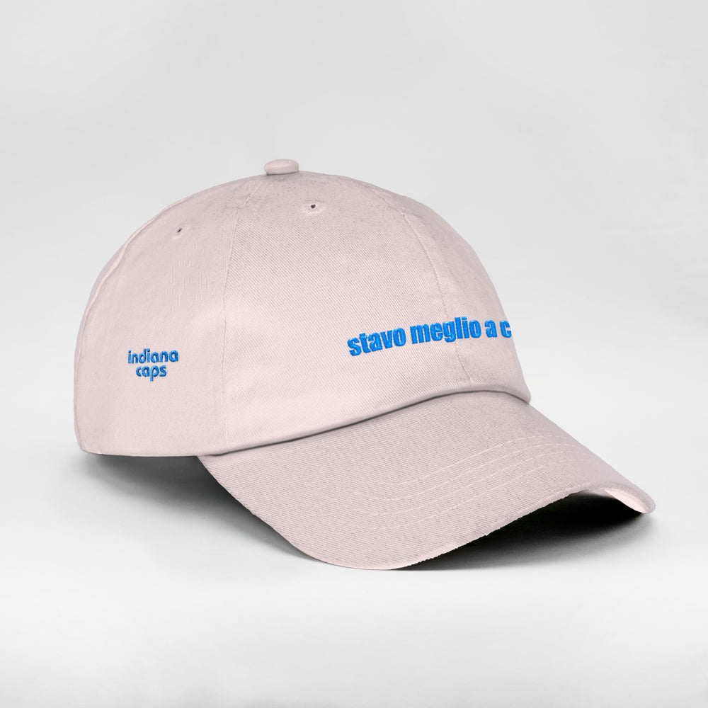 Cappellino in cotone ''Stavo meglio a casa''