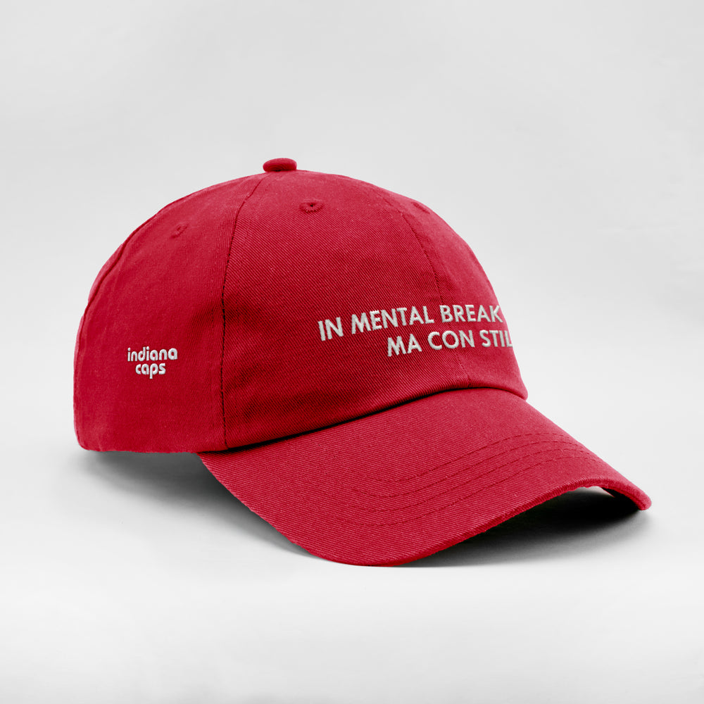 Cappellino in cotone "In mental breakdown, ma con stile"