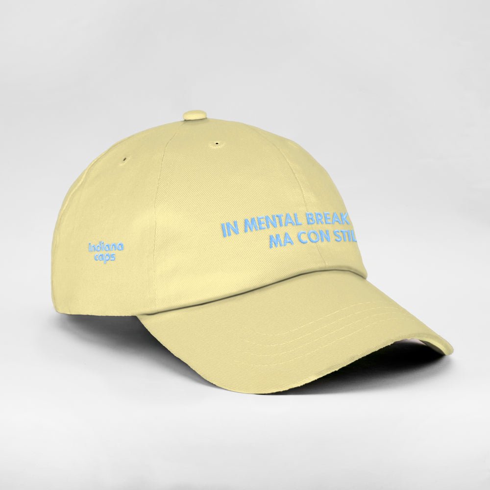Cappellino in cotone "In mental breakdown, ma con stile"