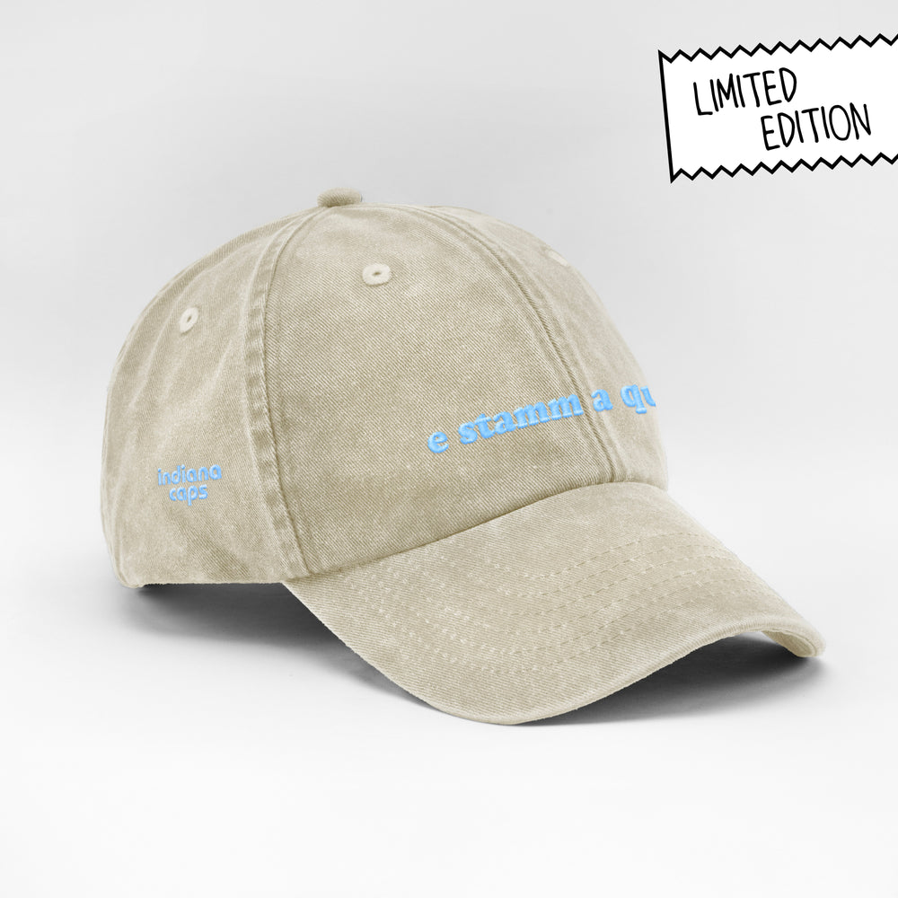 Cappellino vintage in cotone "E stamm a quatt'"