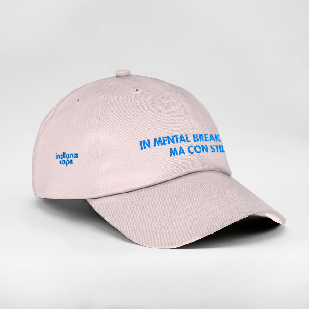 Cappellino in cotone "In mental breakdown, ma con stile"