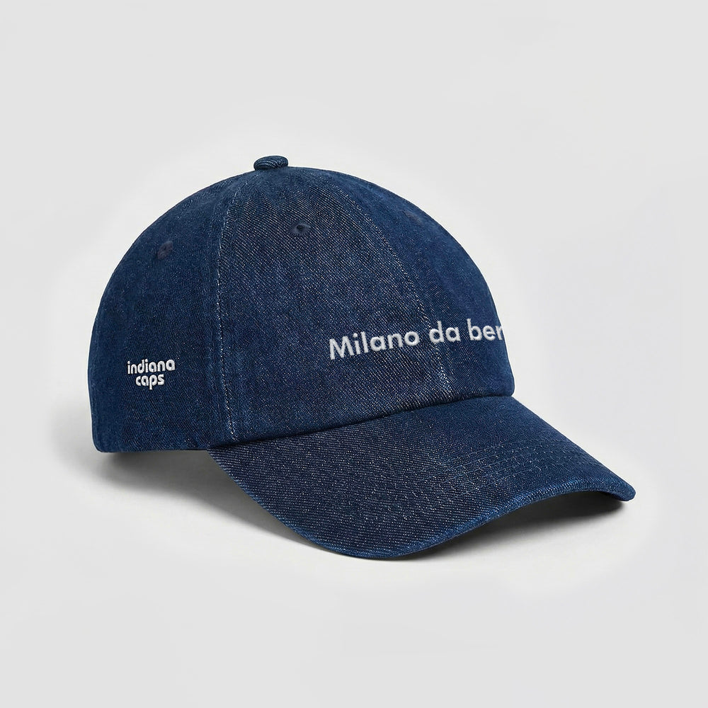 Cappellino in denim "Milano da bere"