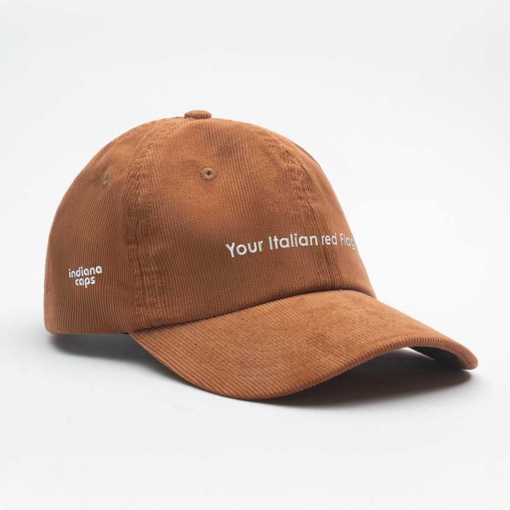 Cappellino in velluto a coste "Your Italian red Flag"