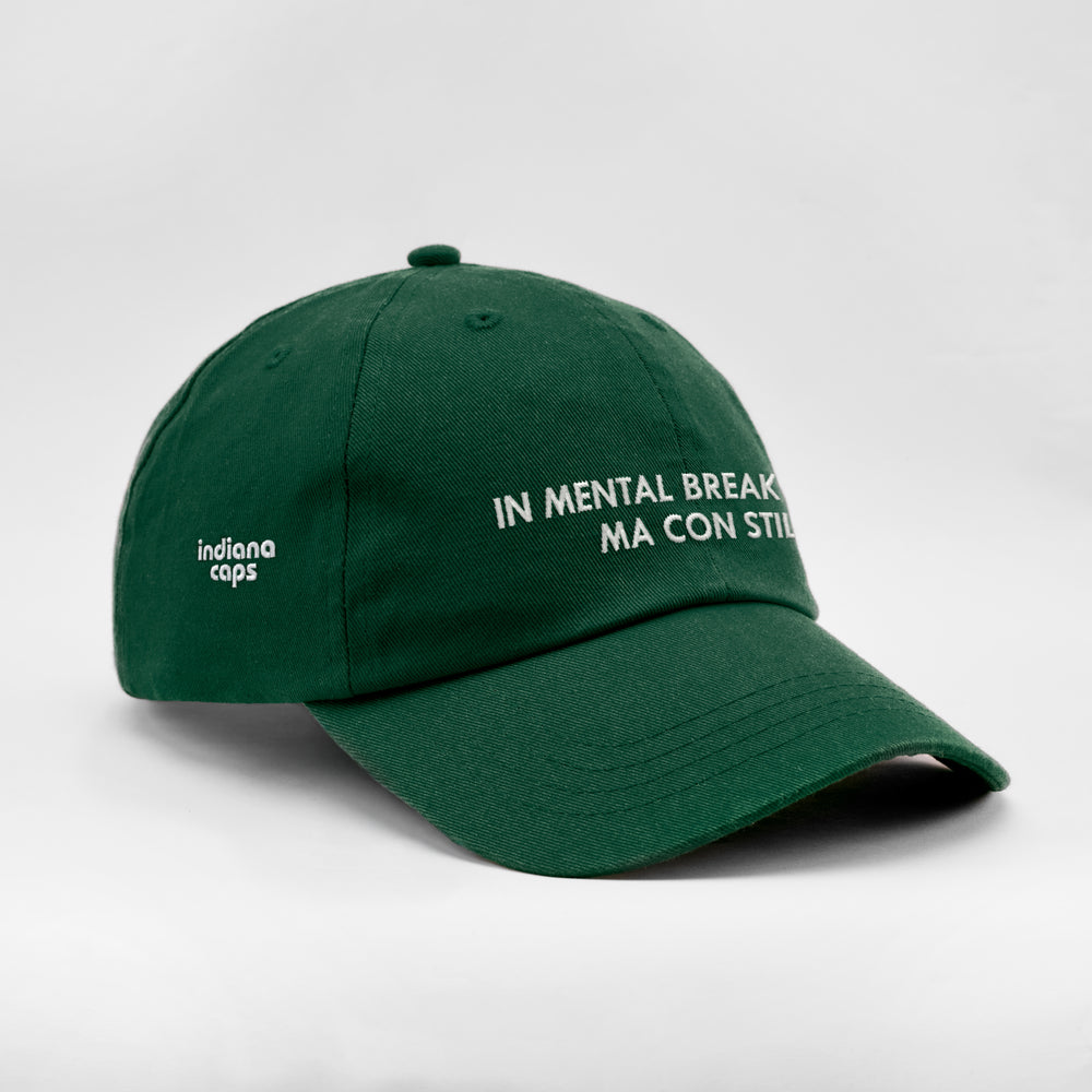 Cappellino in cotone "In mental breakdown, ma con stile"