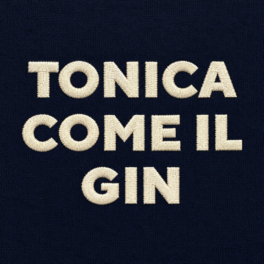 T-shirt Tonica come il gin Blu - zoom ricamo