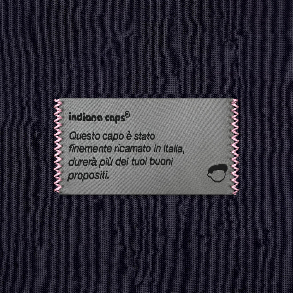 Felpa I'm too sexy for all this stress Blu - dettaglio etichetta