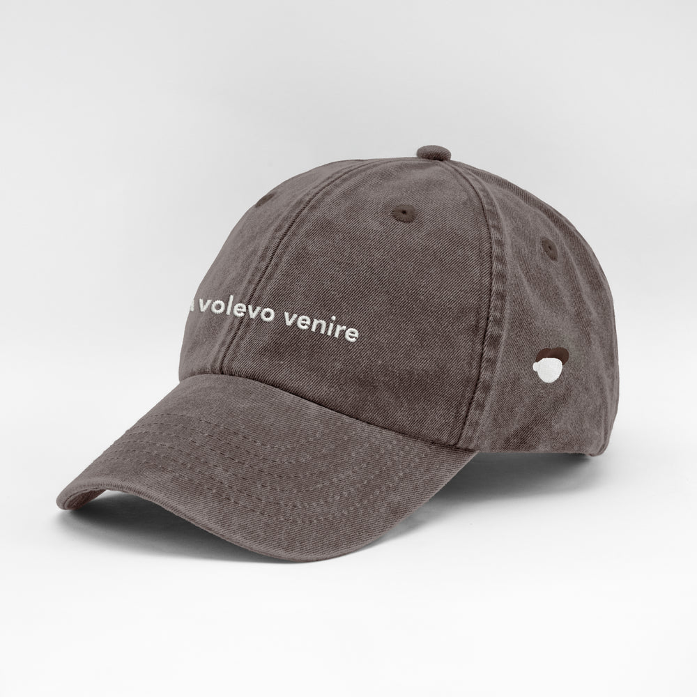 Cappellino vintage in cotone "non volevo venire"