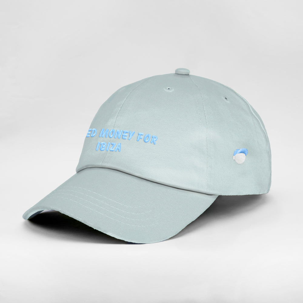 Cappellino in cotone "Need money for Ibiza"