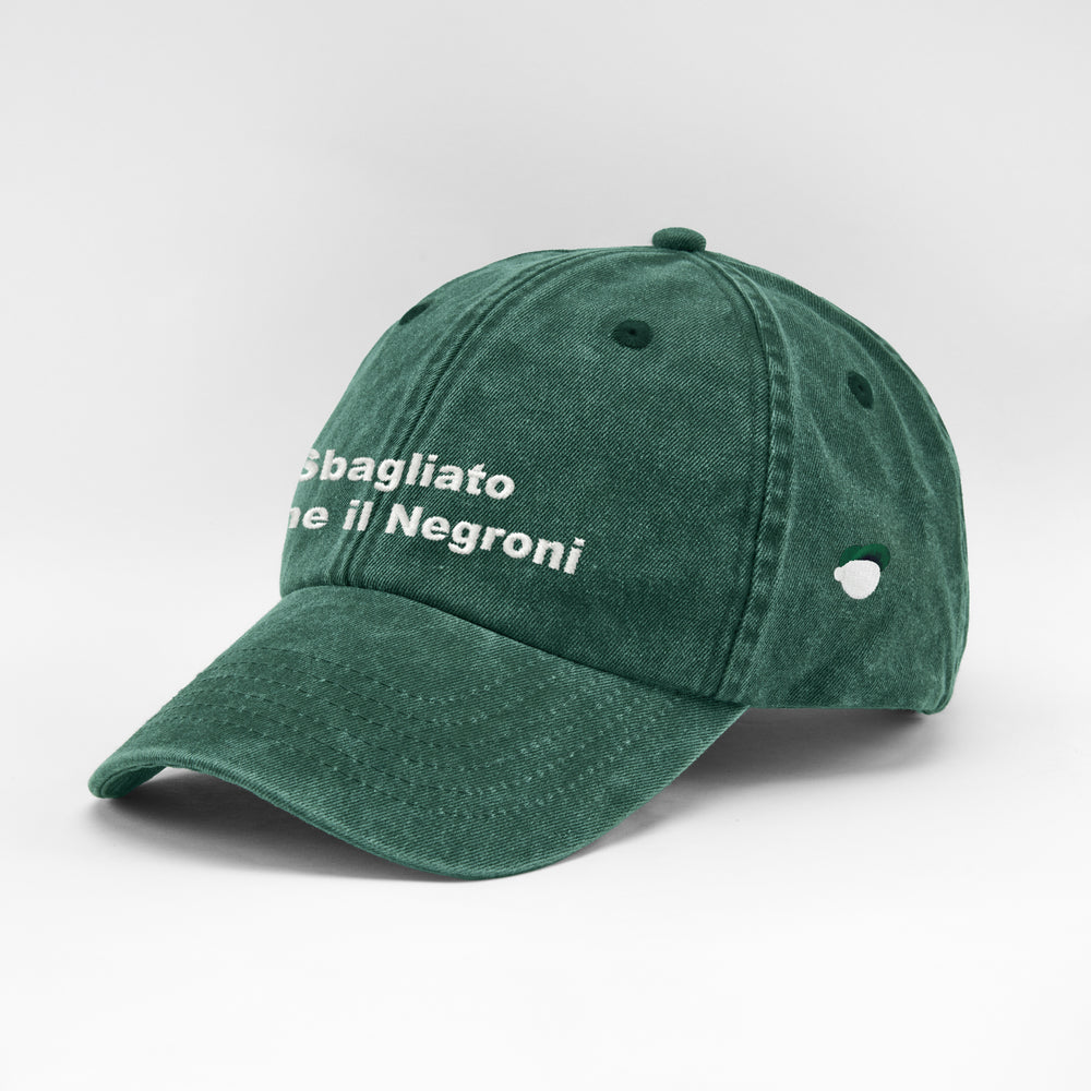 Cappellino vintage in cotone "Sbagliato come il Negroni"