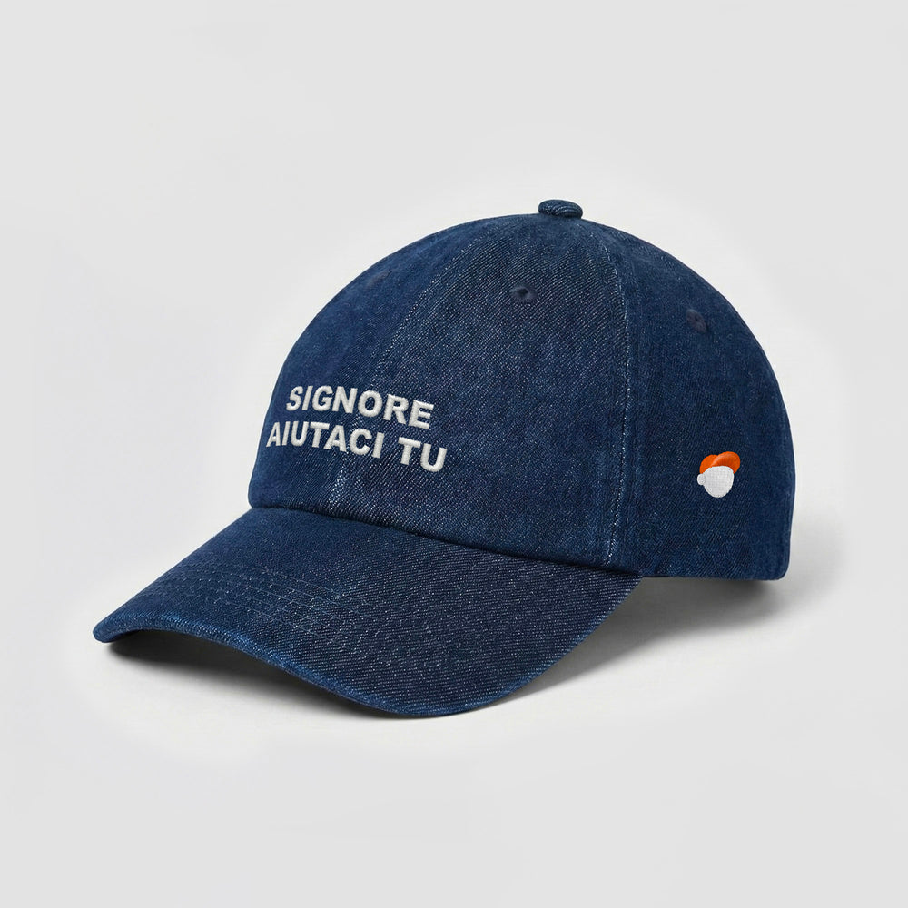 Cappellino in denim "SIGNORE AIUTACI TU"