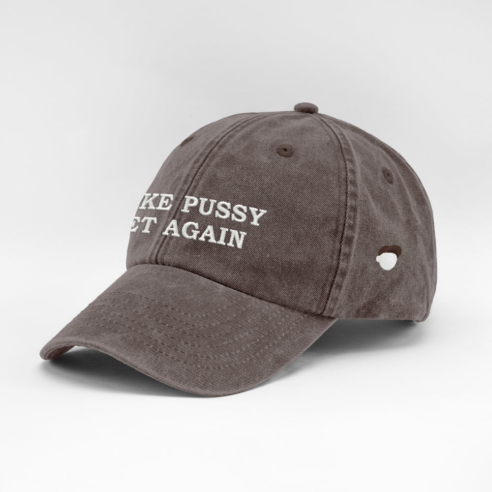 Cappellino vintage in cotone "Make Pussy Wet Again"