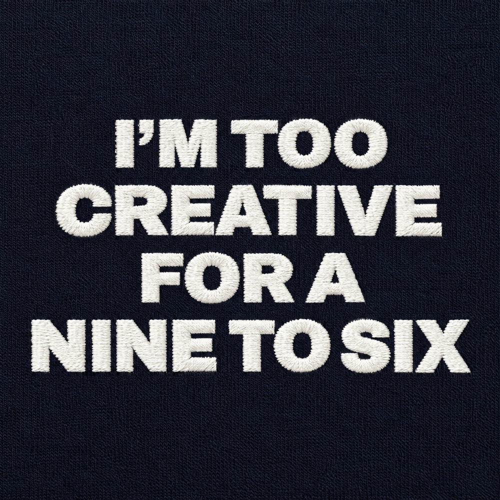 T-shirt Creative Blu - dettaglio ricamo